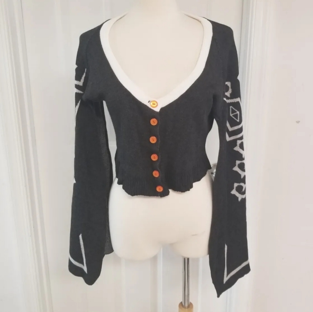 Elhoffer Design Open Bell Sleeve Cropped Cardigan M